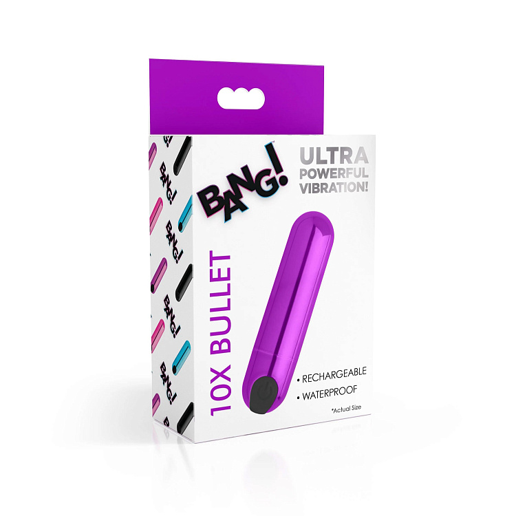 Лиловая вибропуля 10X Rechargeable Vibrating Metallic Bullet