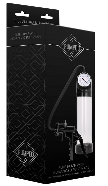 Прозрачная вакуумная помпа с манометром Elite Pump With Advanced PSI Gauge