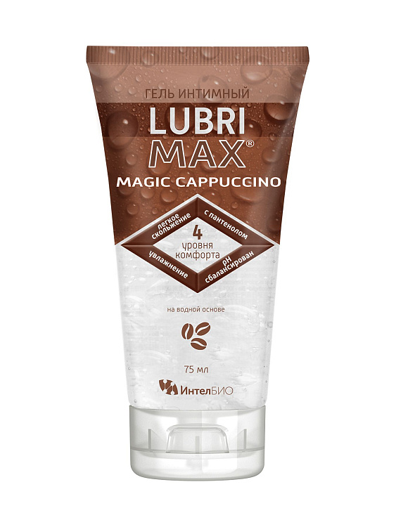 Интимный гель-смазка на водной основе Lubrimax Magic Cappuccino - 75 мл.