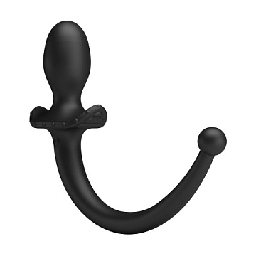 Черная анальная вибропробка с хвостом Anthony