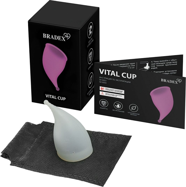 Белая менструальная чаша Vital Cup S