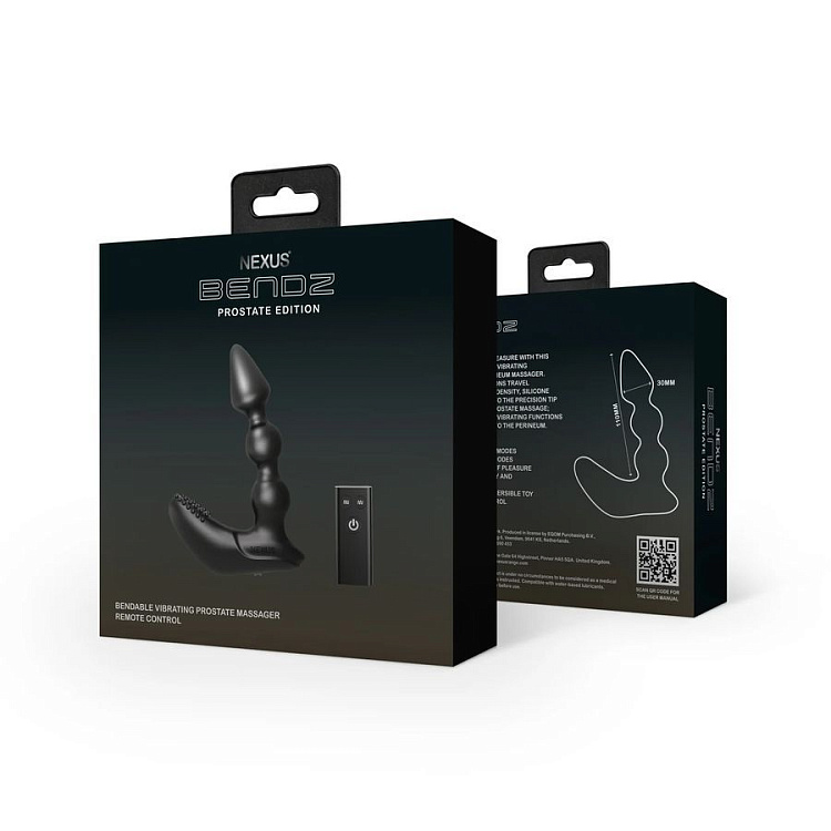 Черный вибростимулятор Nexus Bendz Prostate Edition - 14,1 см.