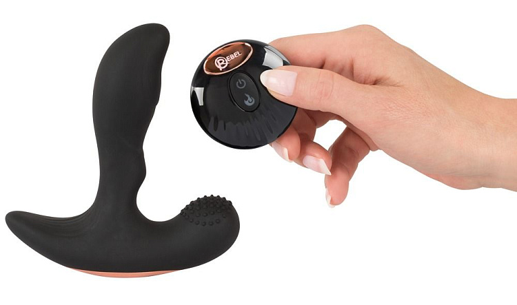 Черный вибромассажер простаты Remote Controlled Prostate Plug with 2 Functions - 13,6 см.