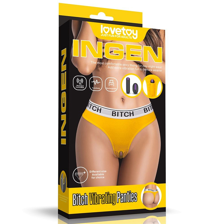 Сексуальные трусики с вибропулей Bitch Vibrating Panties - Size L