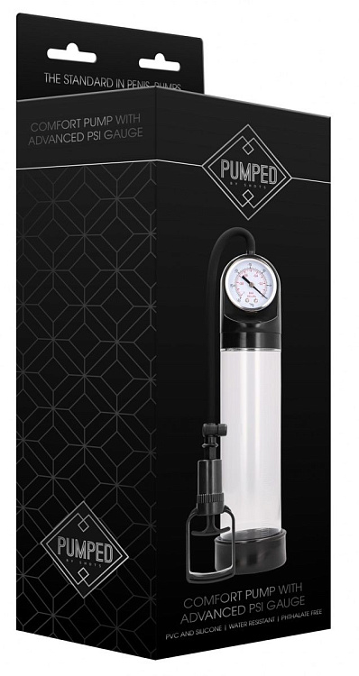 Прозрачная вакуумная помпа с манометром Comfort Pump With Advanced PSI Gaug