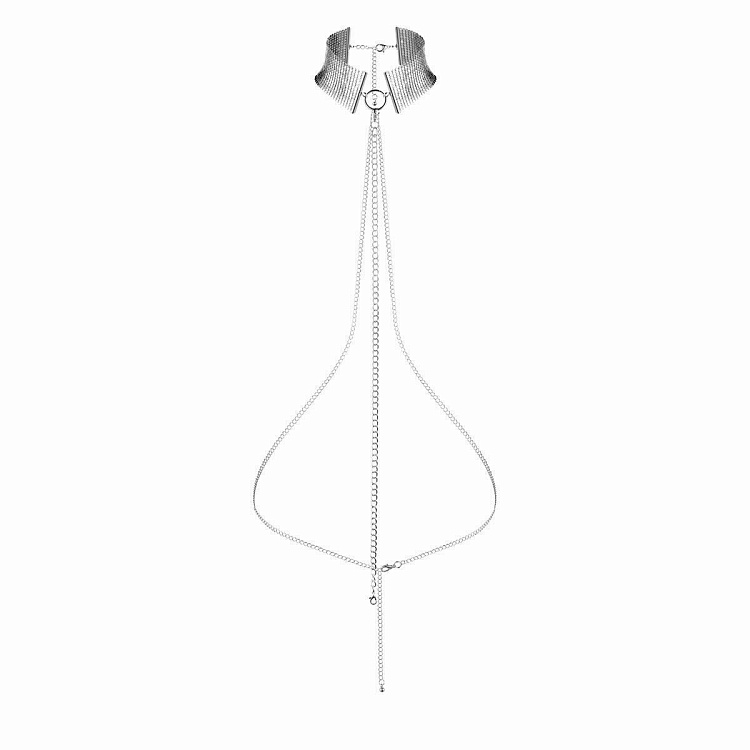 Серебристый ошейник с цепочками Desir Metallique Collar