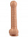Телесный рельефный фаллоимитатор с мошонкой - 27,5 см.