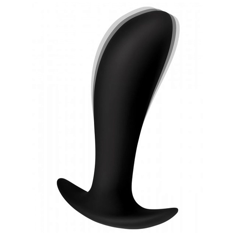 Черный стимулятор простаты Silicone Prostate Vibrator with Remote Control - 12 см.