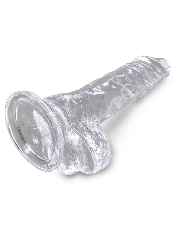 Прозрачный фаллоимитатор King Cock Clear 4  Cock with Balls - 12,7 см.