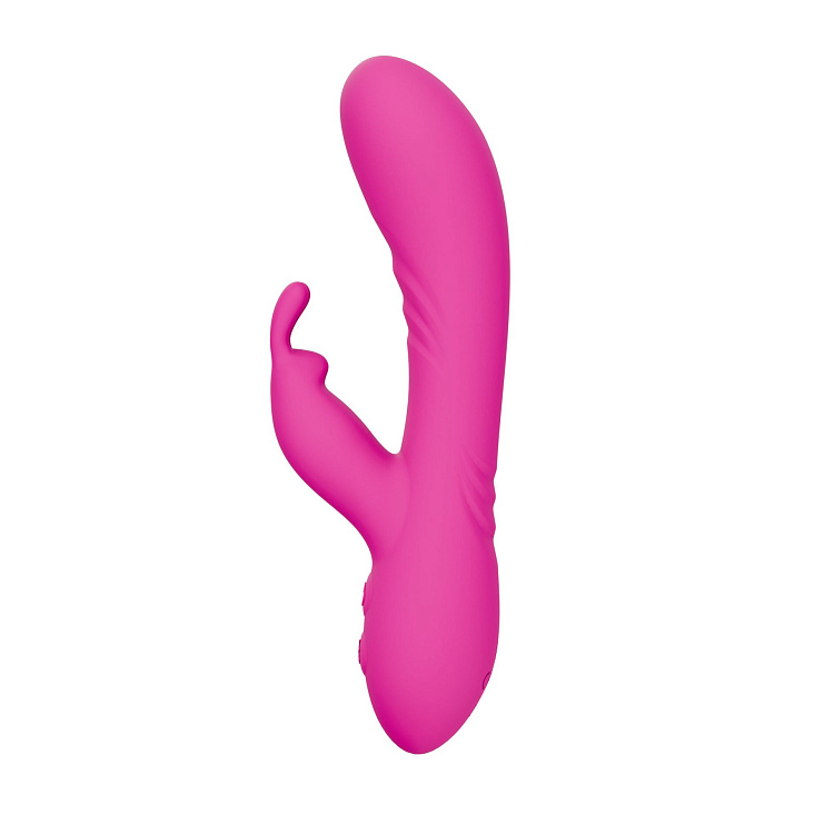 Розовый силиконовый вибратор-кролик