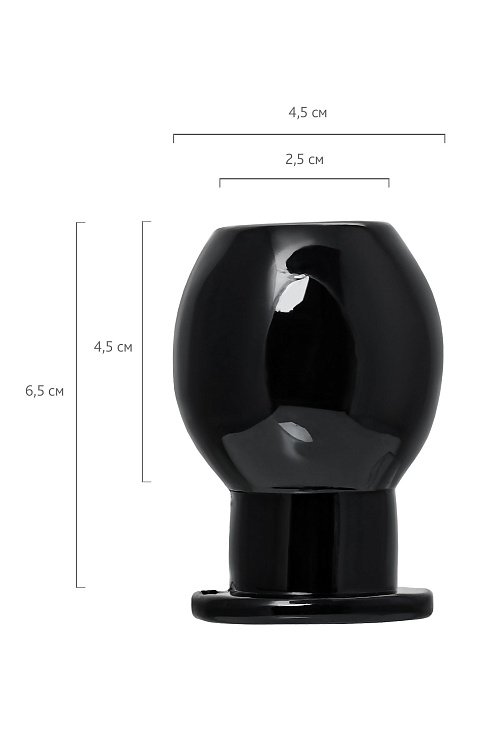 Черная анальная втулка Basic M - 6,5 см.