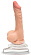 Телесный реалистичный вибратор с ротацией - 20 см.