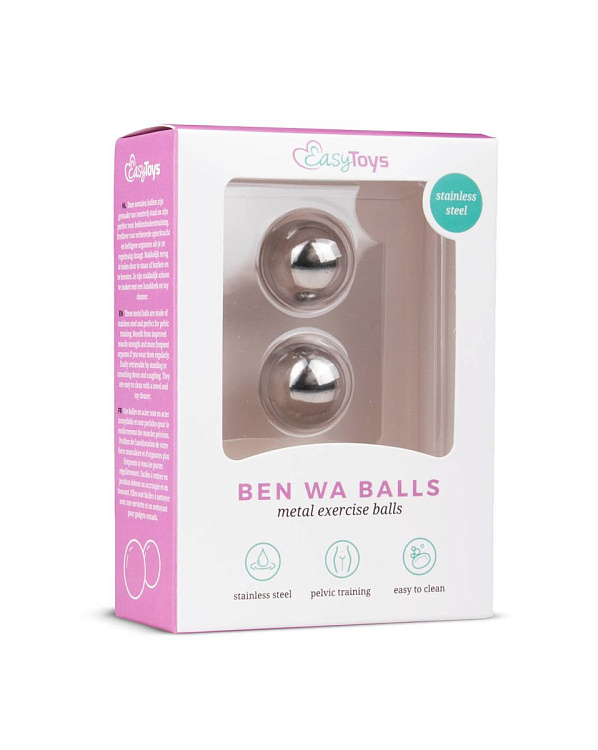 Серебристые вагинальные шарики Ben Wa Balls