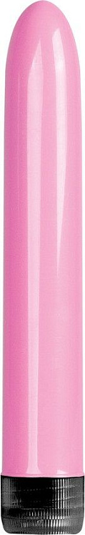 Розовый классический вибратор Super Vibe - 17,2 см.