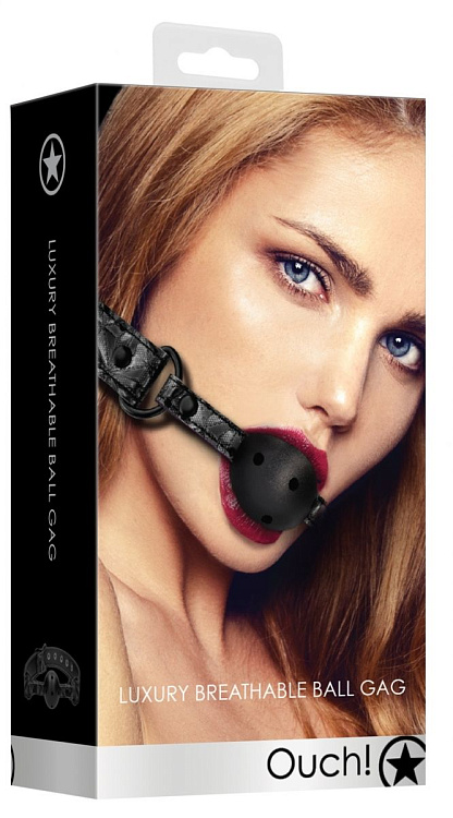 Черный кляп-шарик Breathable Luxury Ball Gag