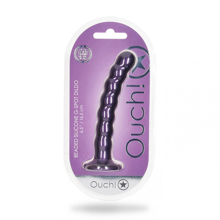 Фиолетовый фаллоимитатор Beaded G-Spot - 17 см.