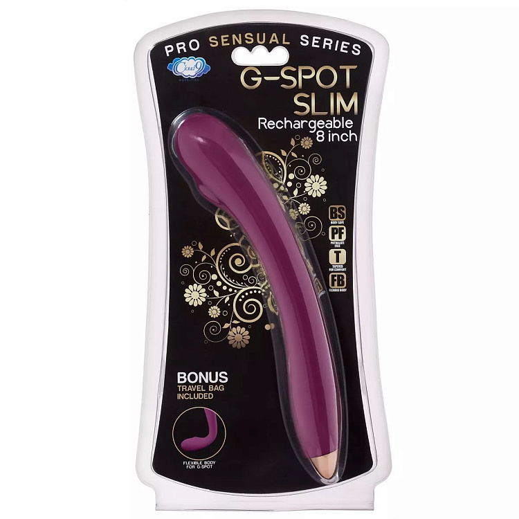 Фиолетовый стимулятор G-точки G-Spot Slim Flexible Vibrator - 22 см.