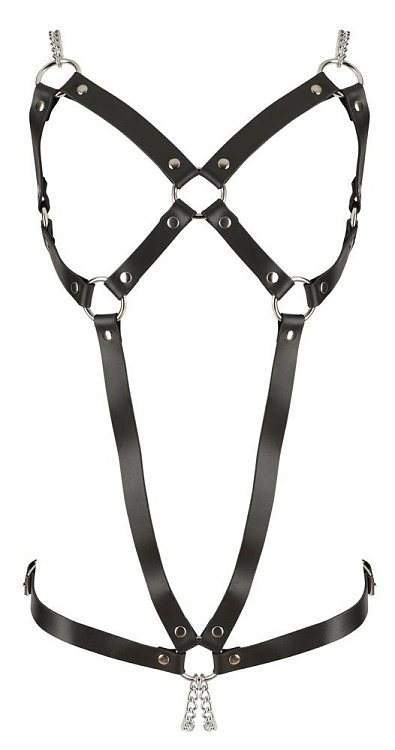 Черная кожаная упряжь Leather Harness