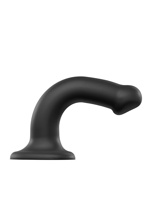 Черный фаллос на присоске Silicone Bendable Dildo M - 18 см.