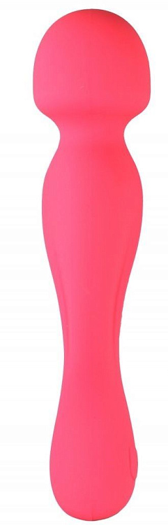 Красный вибростимулятор с круглой головкой