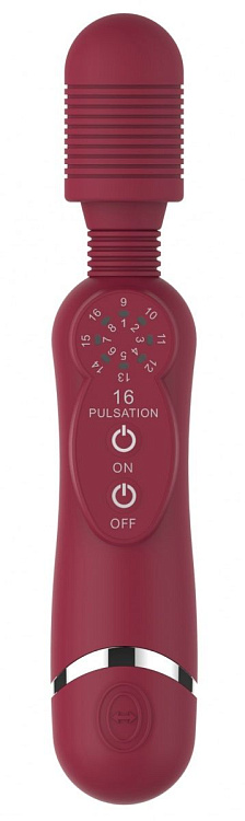 Красный универсальный массажер Silicone Massage Wand - 20 см.