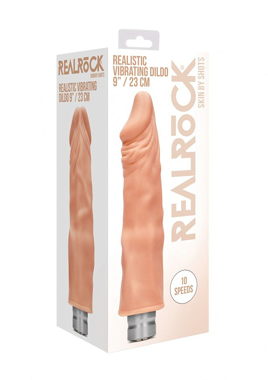 Телесный реалистичный вибратор Vibrating Dildo - 25 см.