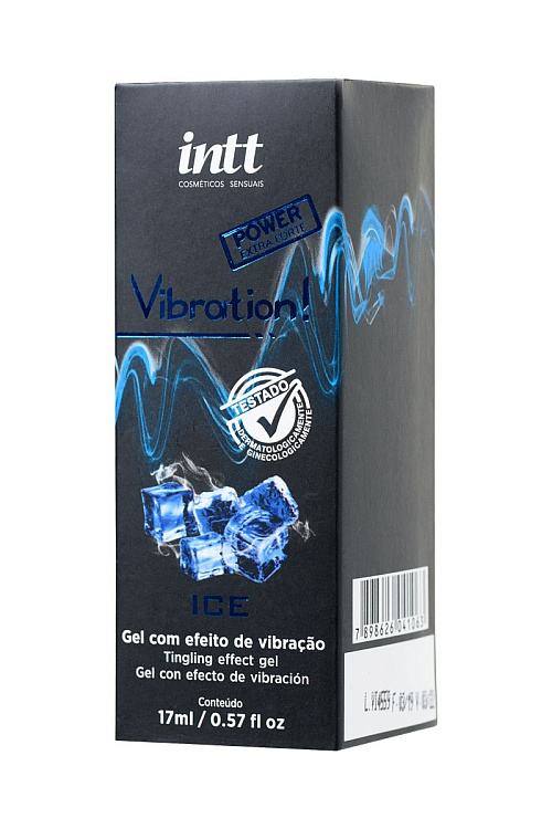 Жидкий массажный гель VIBRATION Extra-strong Ice с охлаждающим эффектом и эффектом вибрации - 17 мл.