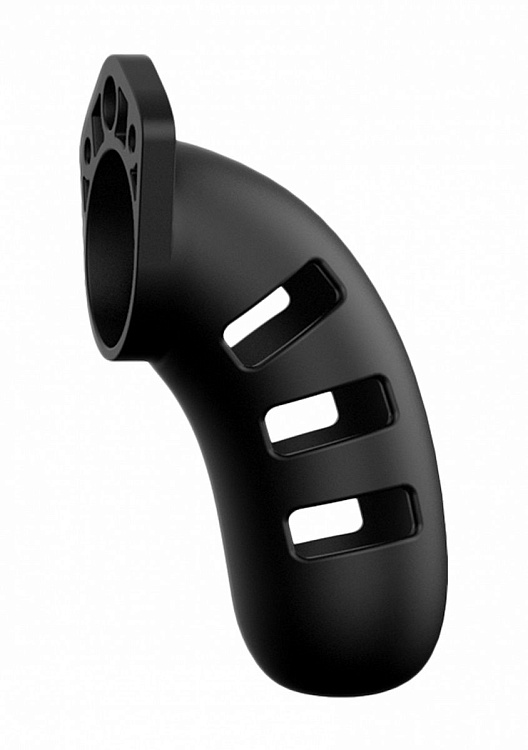 Черный мужской пояс верности Silicone Cock Cage Model 06 Chastity 5.5