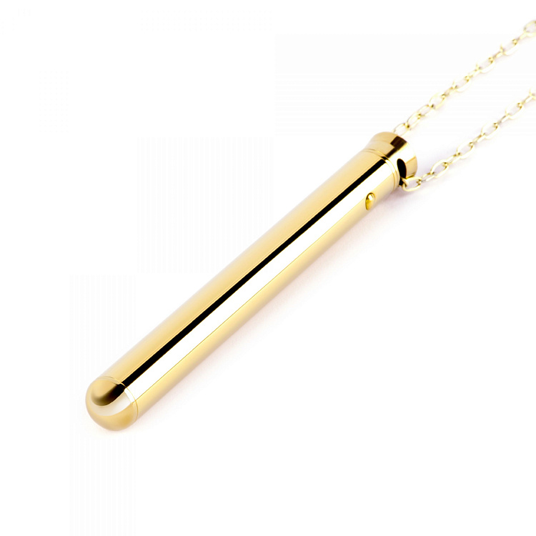 Золотистый вибромассажер-кулон Necklace Vibe