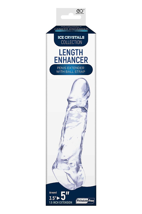 Прозрачная насадка-удлинитель Length Enhancer с подхватом - 16 см.