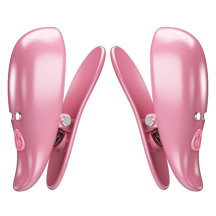 Розовые вибромассажеры для сосков с пультом ДУ Cayley