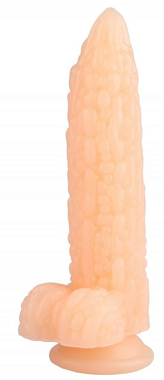 Телесный фантазийный фаллоимитатор  Дикая кукуруза  - 21 см.