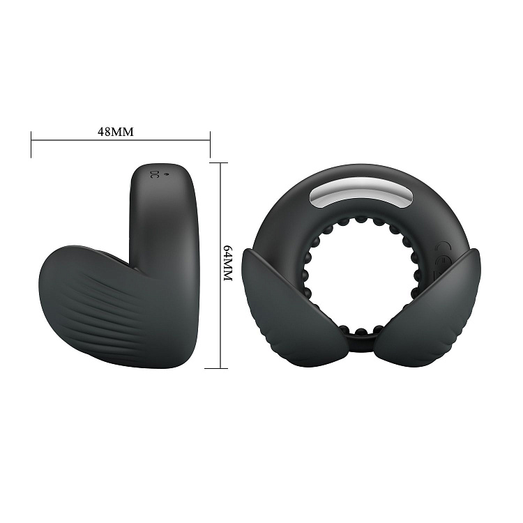 Черное эрекционное виброкольцо Quentin