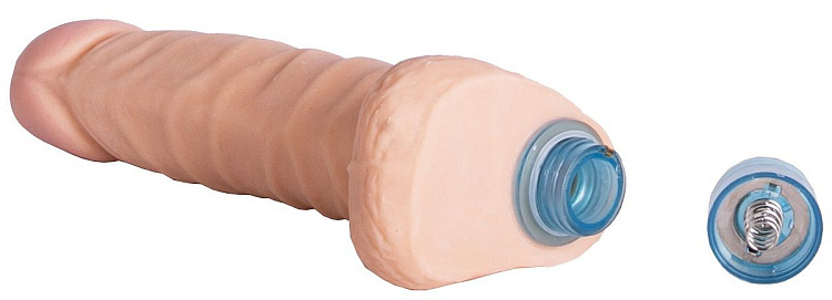 Телесный вибромассажёр Vibro Realistic Cock Dildo - 18 см.