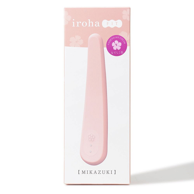 Нежно-розовый вибратор iroha Fit Mikazuki Nadeshiko - 17,7 см.