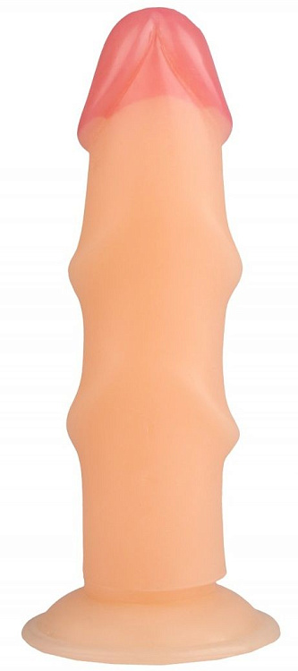 Телесный реалистичный рельефный фаллоимитатор - 21,5 см.