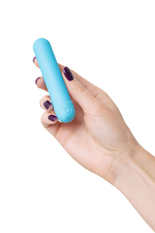 Голубая силиконовая перезаряжаемая вибропуля Murr - 10 см.