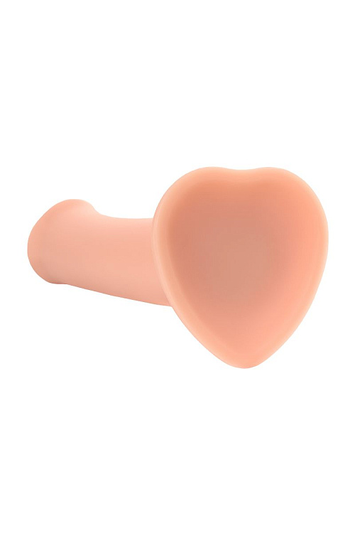 Телесный фаллос на присоске Silicone Bendable Dildo L - 19 см.