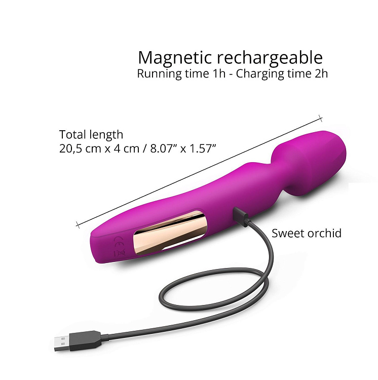 Лиловый вибратор с 2 сменными насадками R-Evolution Wand Vibrator with 2 Attachments