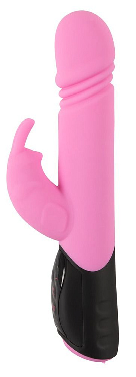 Розовый вибратор-кролик Thrusting Rabbit - 25 см.
