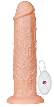 Телесный вибратор-гигант 11 Inch Realistic Long Vibrating Dildo - 28 см.