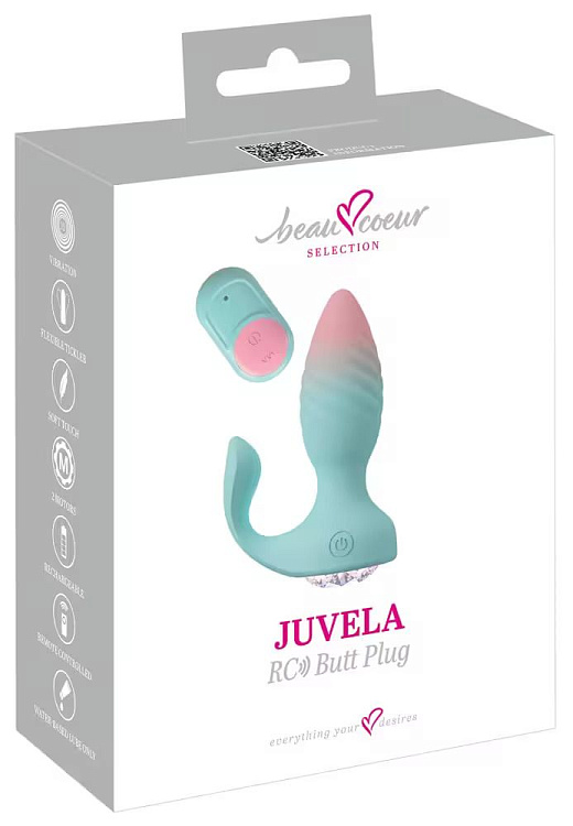 Анальная пробка JUVELA RC Butt Plug с пультом ДУ - 11,5 см.