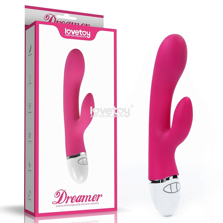 Розовый вибратор-кролик Dreamer Rechargeable Vibrator - 21 см.