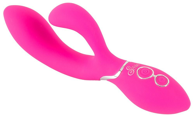 Ярко-розовый вибратор-кролик Bendable Rabbit Vibrator - 19,8 см.