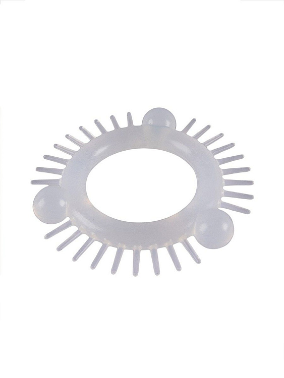 Эластичное эрекционное кольцо с 3 шариками и шипами