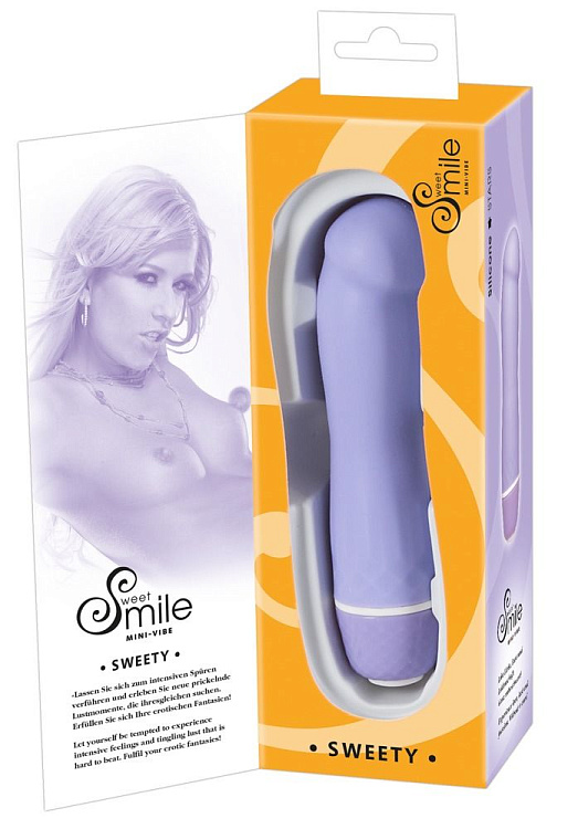 Сиреневый мини-вибратор Mini Sweety - 12,4 см.
