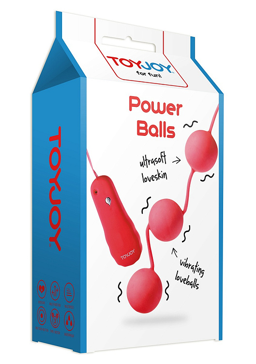 Красные вагинальные шарики с вибрацией POWER BALLS