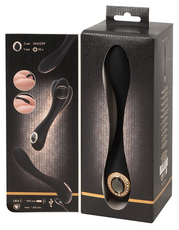Черный элегантный вибратор Cleopatra G-Spot Vibrator - 19,7 см.