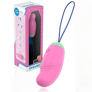 Розовое виброяйцо с петелькой и управлением через приложение