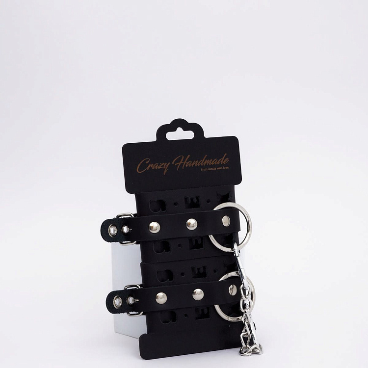 Черные кожаные наручники Sex